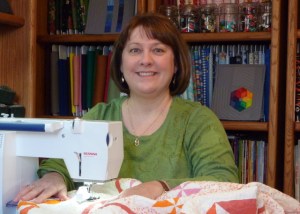 Lori Miller Designs Lori sewing