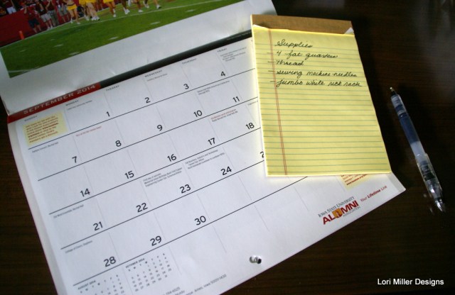 LM Designs calendar and list