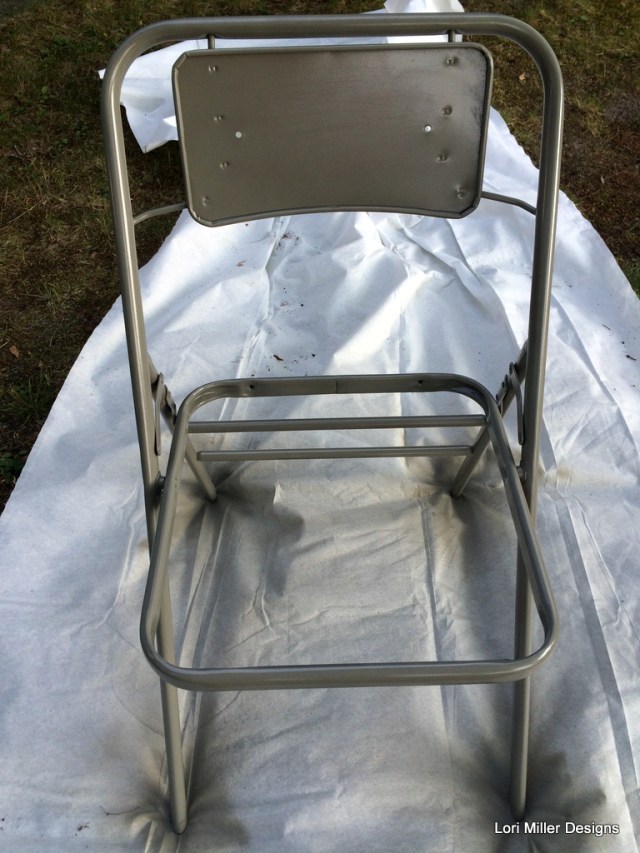 Lori Miller Designs painting the folding chair