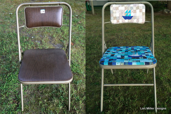 Lori Miller Designs upcycled quilty folding chair