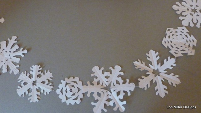 Stitch a Paper Snowflake Garland (free downloadable) | Lori Miller Designs