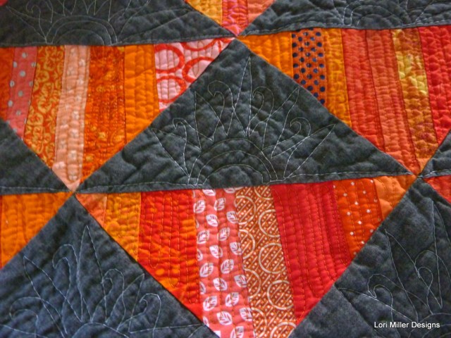 Sunburst strip piecing Lori Miller Designs