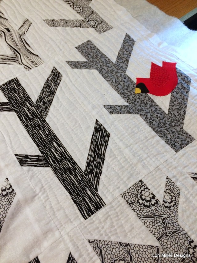 lori miller designs birch tree red bird